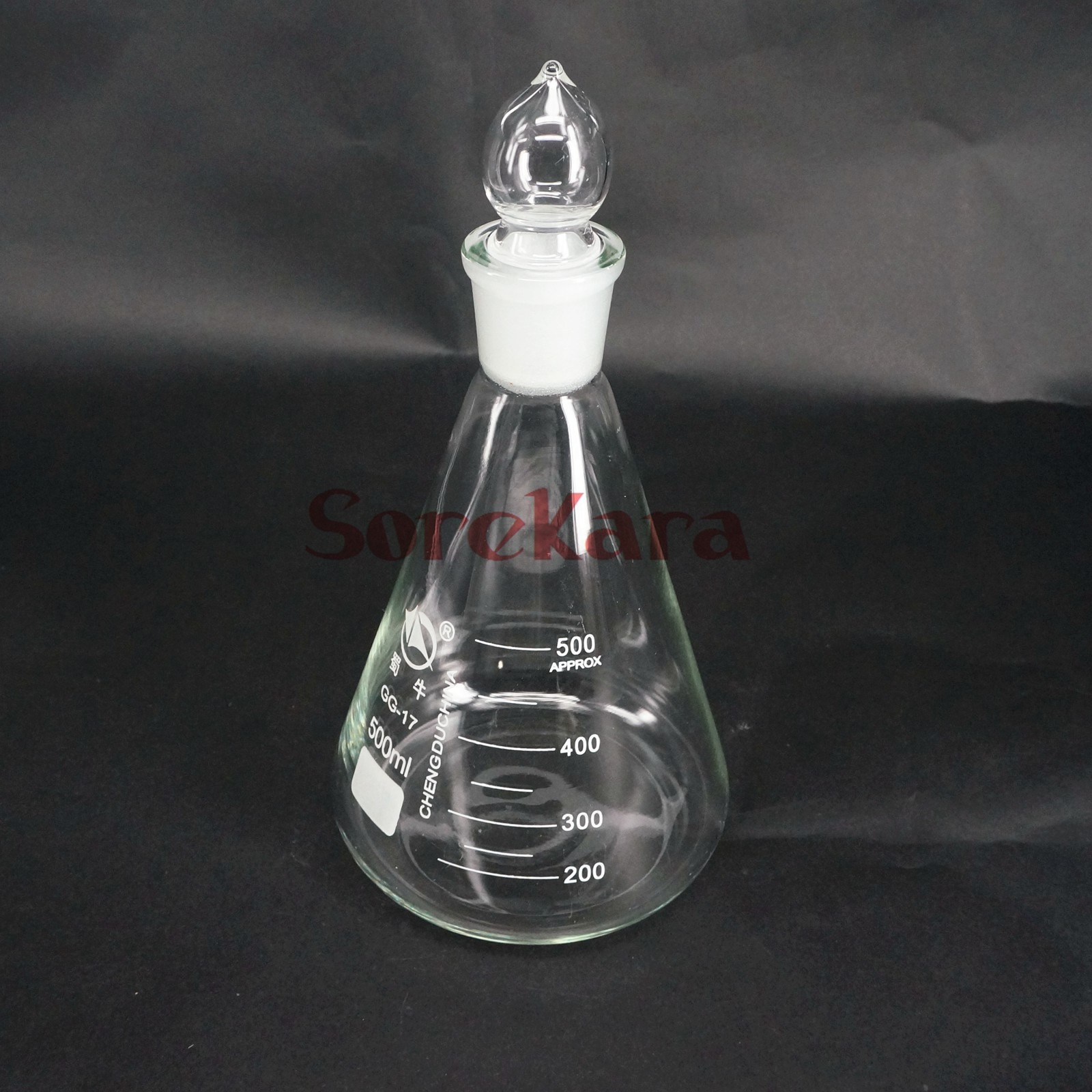500ml Borosilicate Glass Conical Erlenmeyer Flask with Stopper For Chemistry Laboratory