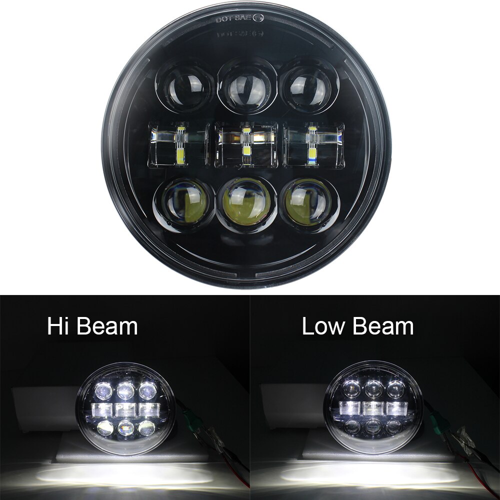 neue stil Chrom 5,75 Zoll LED Scheinwerfer 5 3/4 "LED DRL 50W motorrad scheinwerfer für Sportster 883 XL883 FXCW: Typ F
