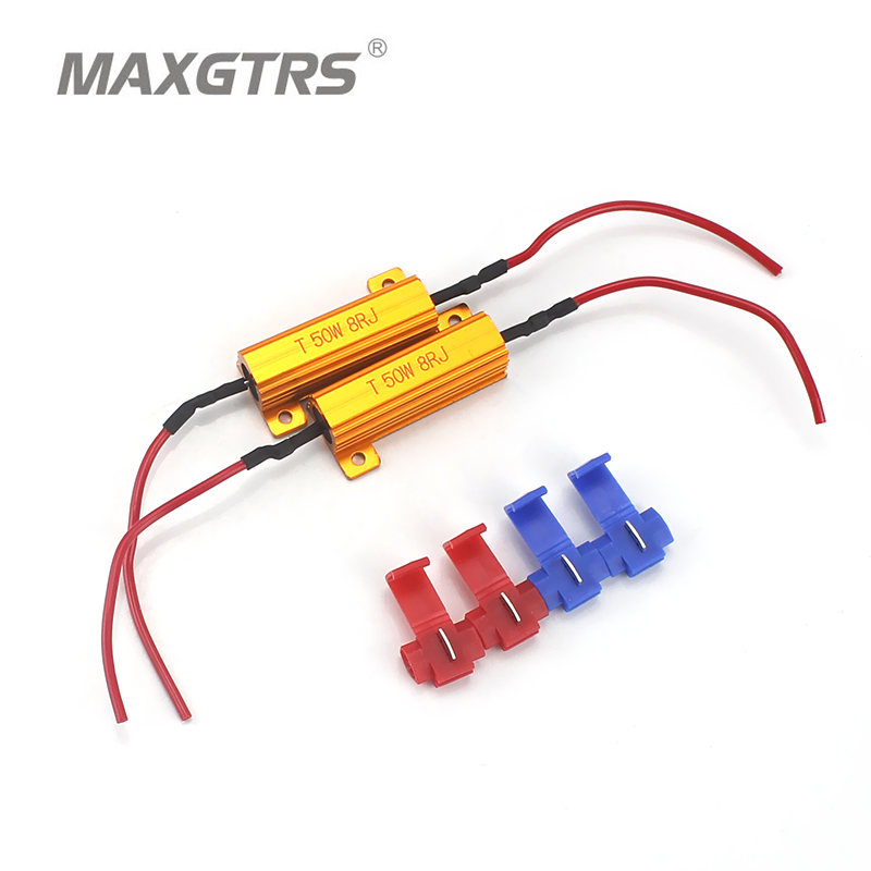 4x Universal Add-on 50W 6 8 ohm LED Load Resistor Car Led Light Bulbs Fix Error Free Canbus Cancel Decoder Turn Signal Blinker