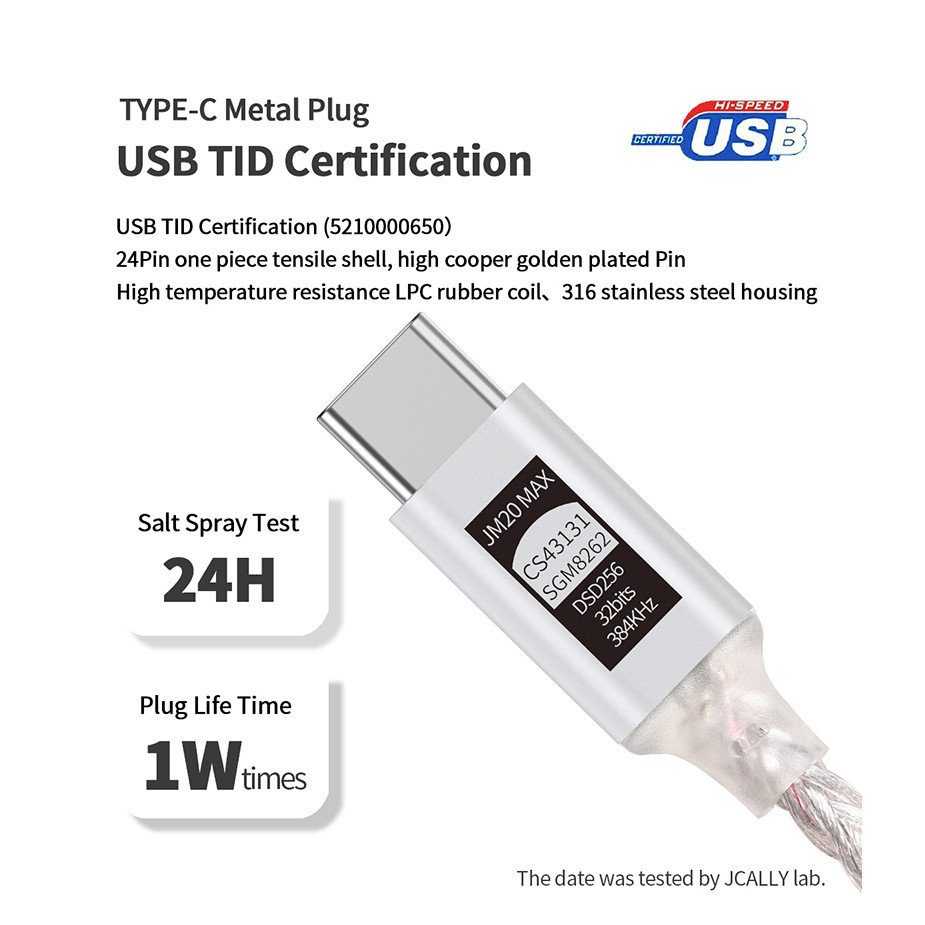 Jcally Jm20 Max Dac Type C Naar 3.5Mm Adapter Dongle Cs43131 + Sgm8262 Chipversterker Usb C Voor 3.5Mm Oortelefoon Hoofdtelefoon