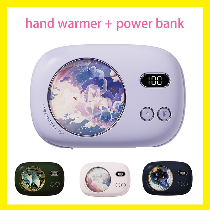 Liberfeel Handwarmer 10000Mah Power Bank Draagbare Student Elektrische Kachel Digitale Display Powerbank 52 ° Warmer Voor Vrouwen Meisjes