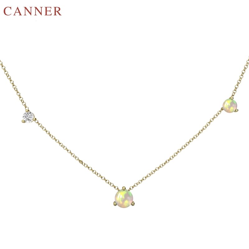Rose Gold Chain Choker Necklace Women Girls Fire Opal Necklace Cubic Zirconia Necklaces Jewelry Birthday ketting C40
