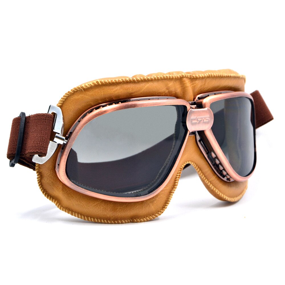 Gafas Retro para motocicleta, lentes clásicas para Moto, Yamaha Pilot Steampunk ATV, casco de cobre