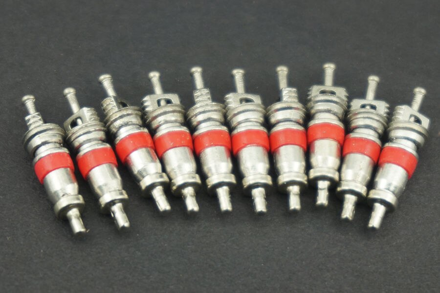 Núcleo de válvula Schrader de reparación para aire acondicionado de coche, recambio de neumático de bicicleta, HVAC, 100 unids/lote