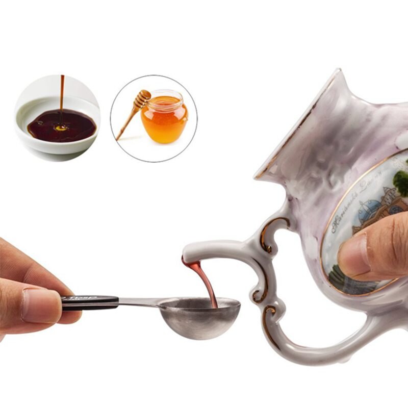 Netic måleskeer rustfritt stål måleske sett  av 5 til måling av tørre og flytende ingredienser på matlaging og baki