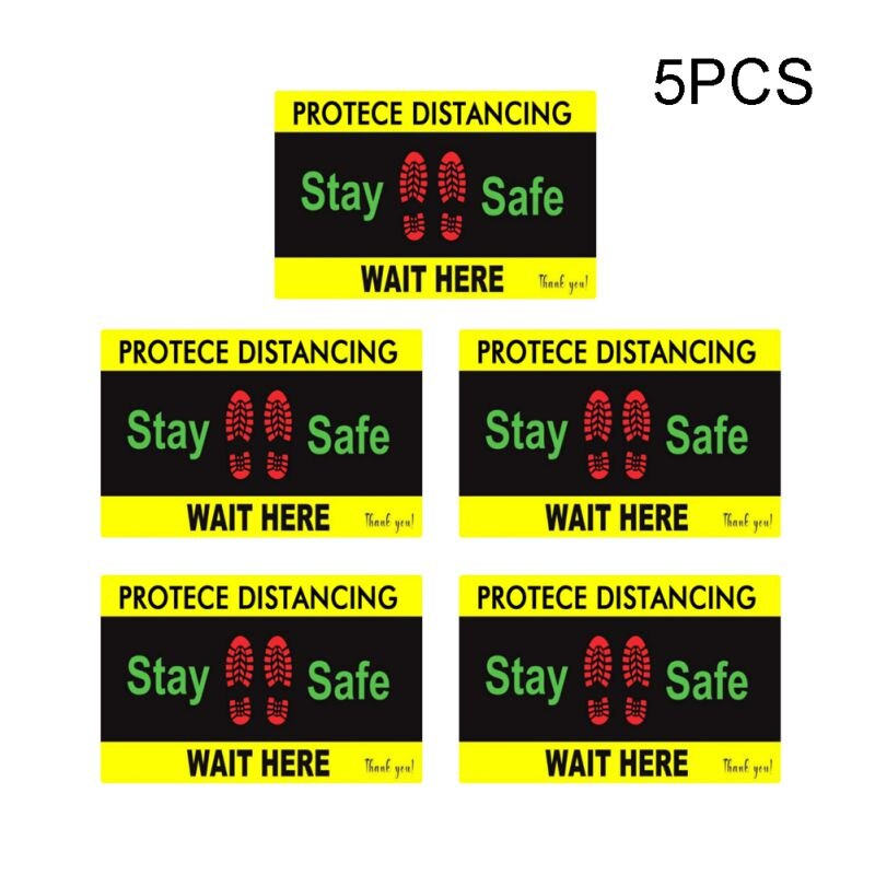 Social Distancing Stickers 45 * 30cm Social Isolation Floor Decals-Safety Floor Sign Mark-Keep 6 Feet Away-Non-Slip Sticker: A2