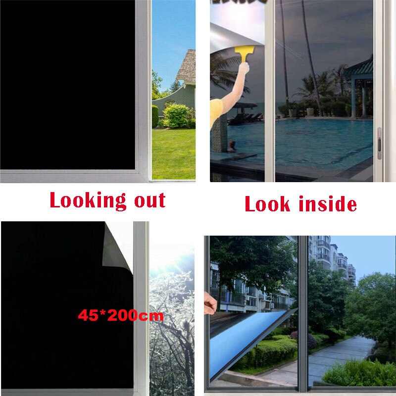 Blackout Statische Cling Openslaande Film Voor Privacy Bescherming Aan Blok Zon Uv Thermische Isolatie Privacy Film Glas Folie Voor Thuis