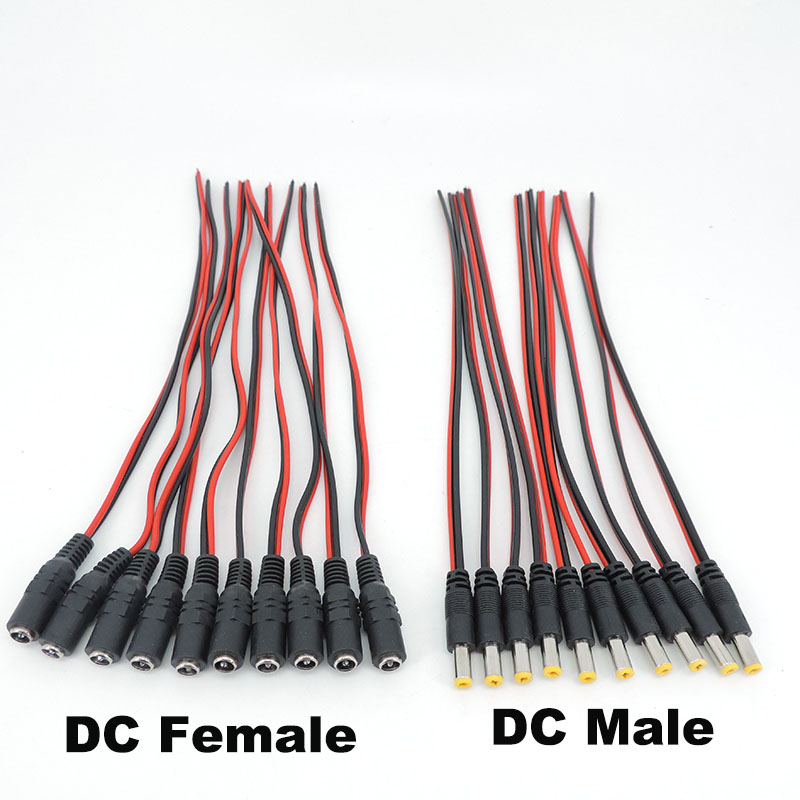 Conector de Cable de extensión para cámara CCTV, conector macho y hembra de CC de 5,5x2,1mm, 12V, 24v, Cable DC s1