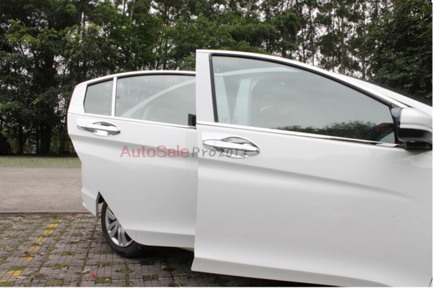 Stainless Steel Top+Bottom Full Window Frame Sill Trims 24pcs For Honda City car accessories