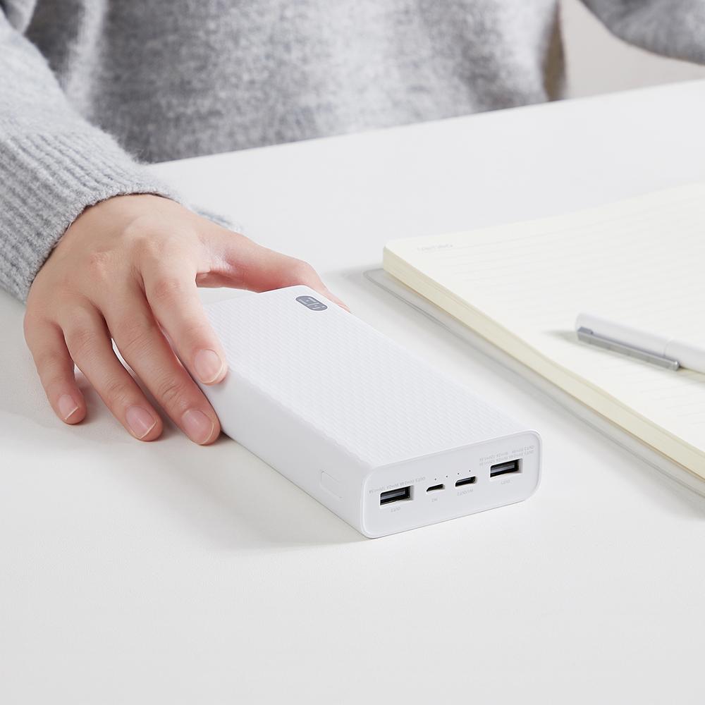 Zmi power bank  qb821a 20000 mah usb-c tovejs hurtigopladning usb c powerbank 18w bærbar oplader til xiaomi huawei iphone samsung