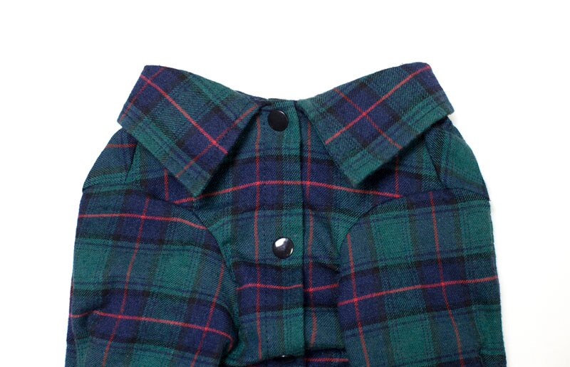 Sommer hundetøj til små hunde bomuldshunde-t-shirt vest koreansk gingham grøn rød
