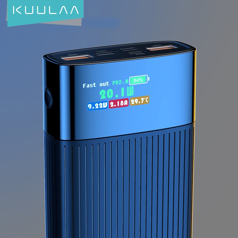 Kuulaa Digitale Display Power Bank 20000 Mah Qc Pd 3.0 Poverbank Snelle Opladen Powerbank 20000 Mah Usb Externe Batterij Oplader