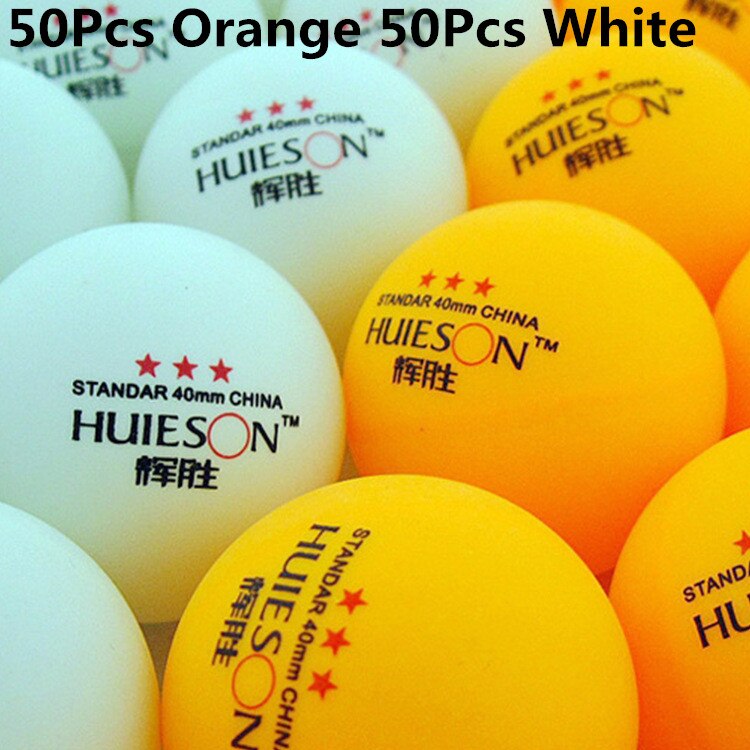Huieson, 20 50 100 Uds., 3 estrellas, 40mm, 2,9g, blanca y naranja pelota de Ping-Pong, pelota de entrenamiento avanzada para aficionados, pelota de Ping-Pong: 50 White 50 Orange