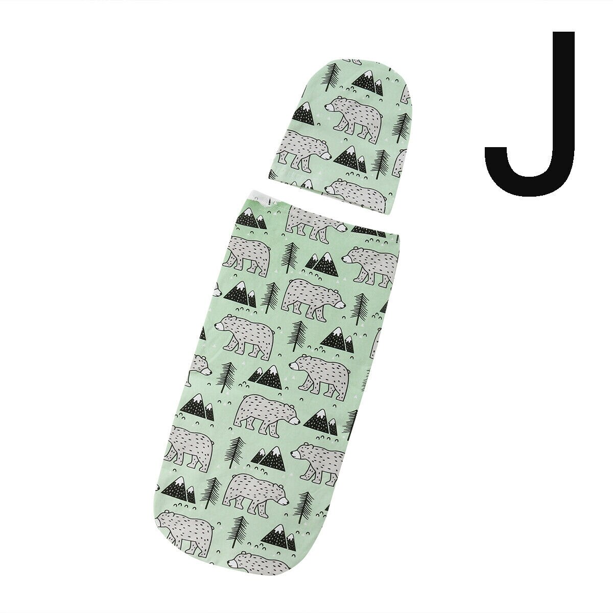 2 stuks Peuter Baby Meisjes Jongens Deken Warm Inbakeren Slaapzak + Hoed Outfit 0-12M: J