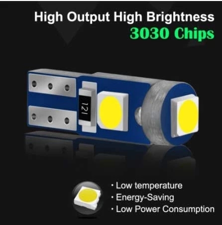 2/10 Uds T5 bombilla Led W3W W1.2W Led Canbus luces interiores de coche tablero indicador de calentamiento cuña lámpara de instrumento automático 12V