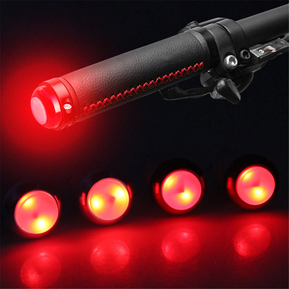 Luces para manillar de bicicleta, seguridad nocturna, señal de giro para manillar de bicicleta, enchufe final, lámpara de luz roja LED, luz con mango magnético, 2 uds.