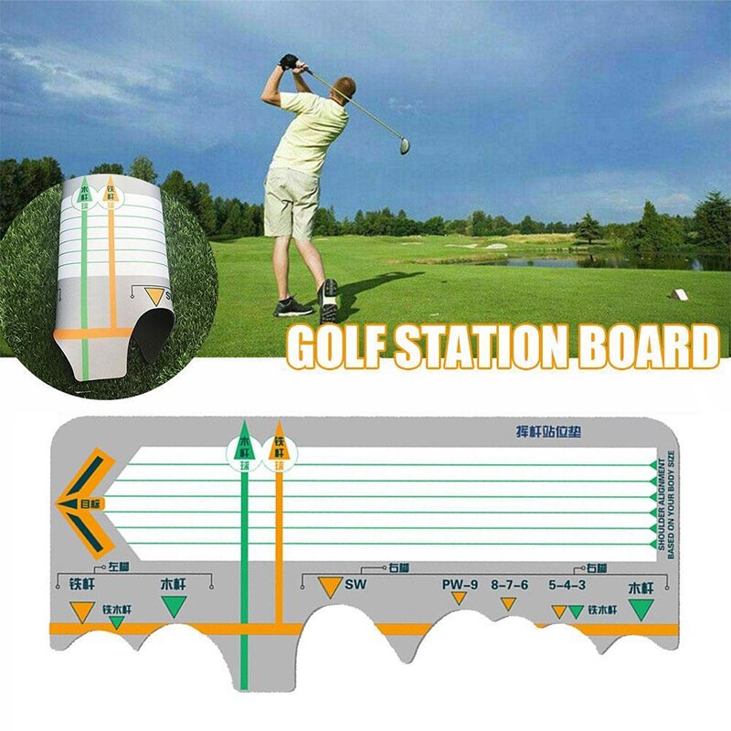 Golf Station Board Swing Trainer Practice Corrective Posture Beginners Batting Calibration Training Golf Accessori