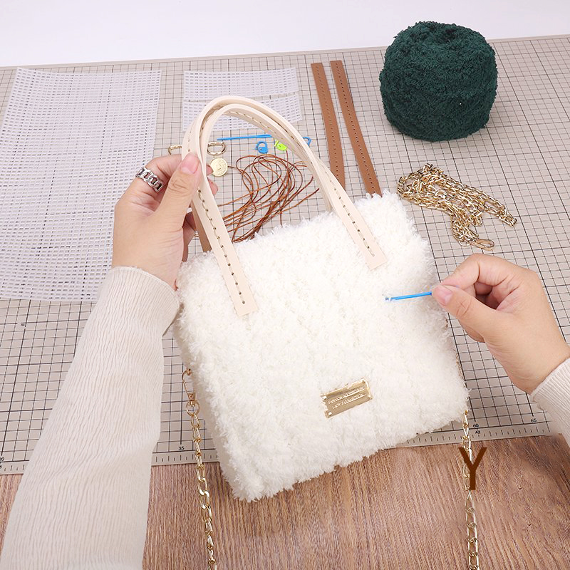 Creatieve Weven Zak Diy Handwerk Tas Maken Materialen Klink Haak Mesh Doek Wol Zakken Praktische Tas Maken Naaien Accessoires
