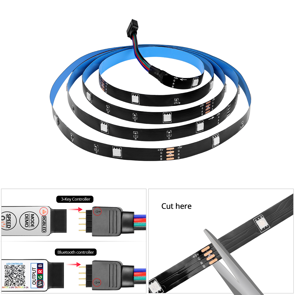 Usb 5v bluetooth led stripe lys rgb 5050 led lys tape 5m 10m 15m 20m tv bakgrunnsbelysning fleksibelt led bånd rom dekor tau