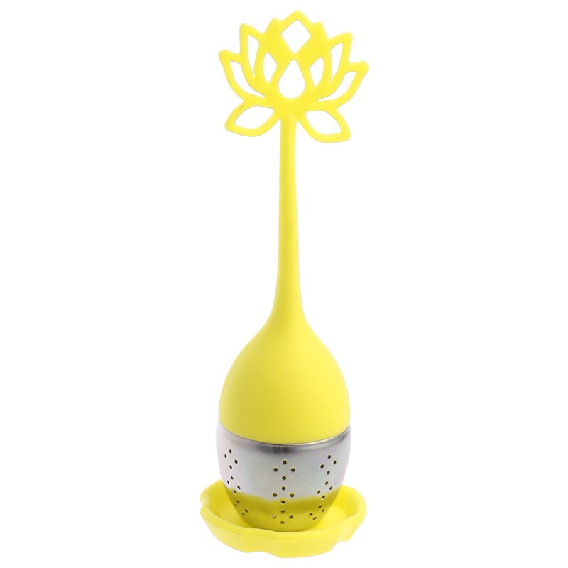 17cm silikone lotus løse te infuser rustfrit stål filter diffuser si teposer søde