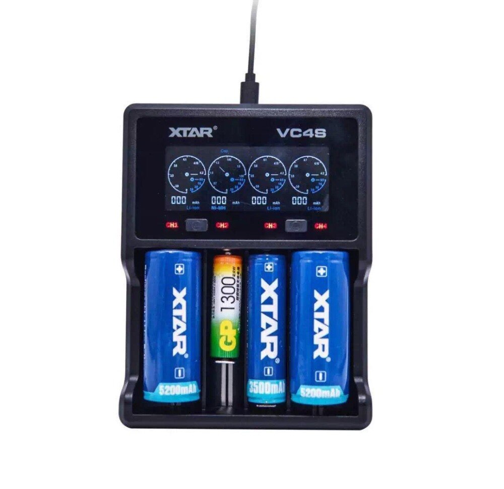 XTAR VC2 VC2 plus VC4 VC2S Colorful VA LCD battery charger for 10440/16340/14500/14650/18350/18500/18650/18700/21700/20700/17500