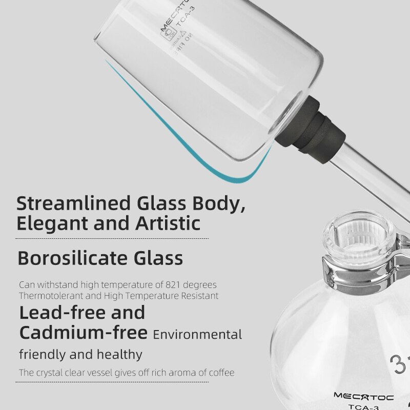 3/5 Cups Syphon Pots Coffee Kettle pot Set Filter Syphon Coffee Maker Tea Siphon Heat-Resistant Household Pot
