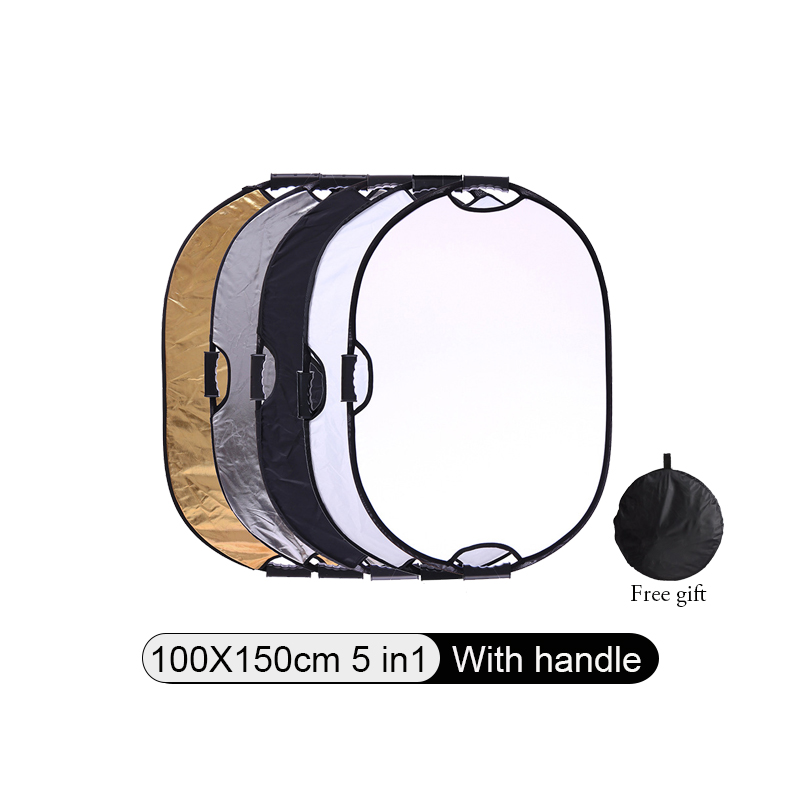 Fotografia. Foto Reflector Fotografie 5 In 1 Inklapbare Light Diffuser Ronde Foto Disc Spotlight Fotografie Accessoires: O Handle 100x150cm