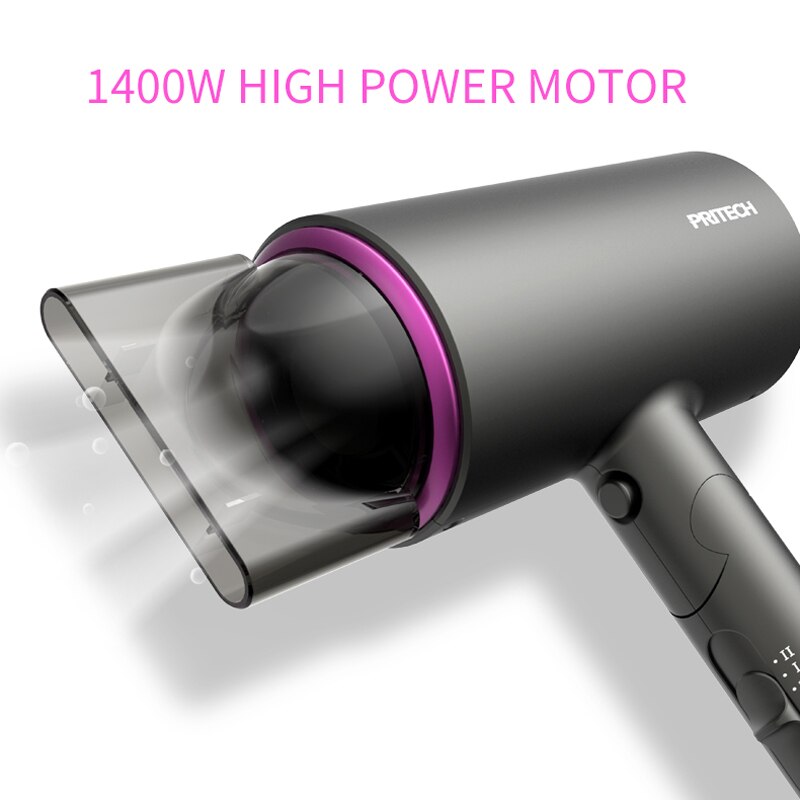 Pritech – sèche-cheveux pour Salon de coiffure 1400W 2 en 1, souffle ionique négatif, vent et froid, rapide