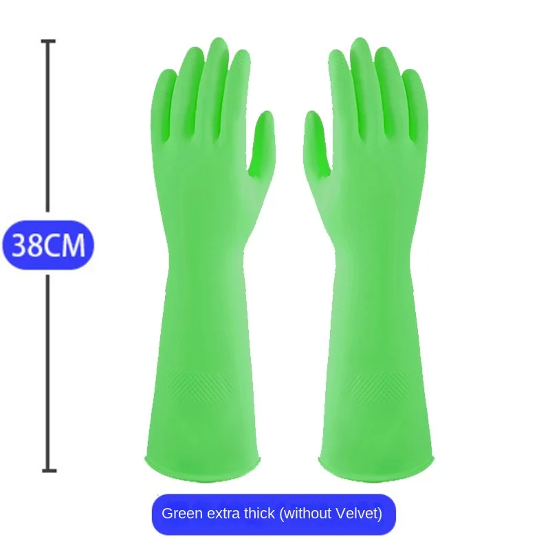Guantes para lavar platos de látex de 45cm de largo con tendones de vaca engrosados y guantes de goma extendidos, pegamento para limpieza de ropa de 38cm de largo para invierno