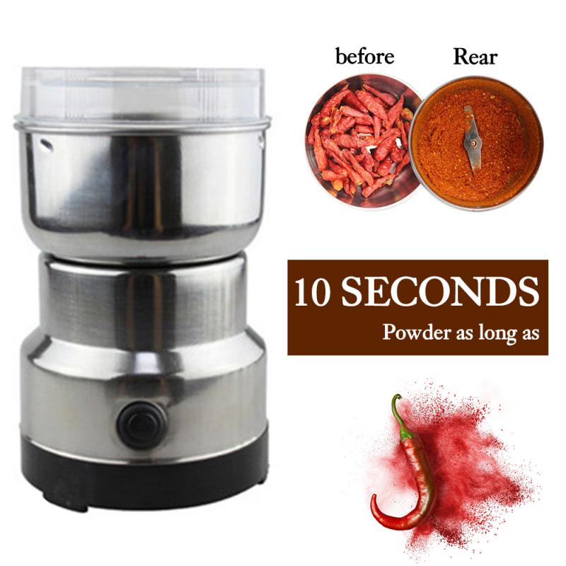 Electric Coffee Grinder Mini Stainless Steel Coffee Bean Nut Grinder Multifunctional Home Coffee Machine Kitchen Tool