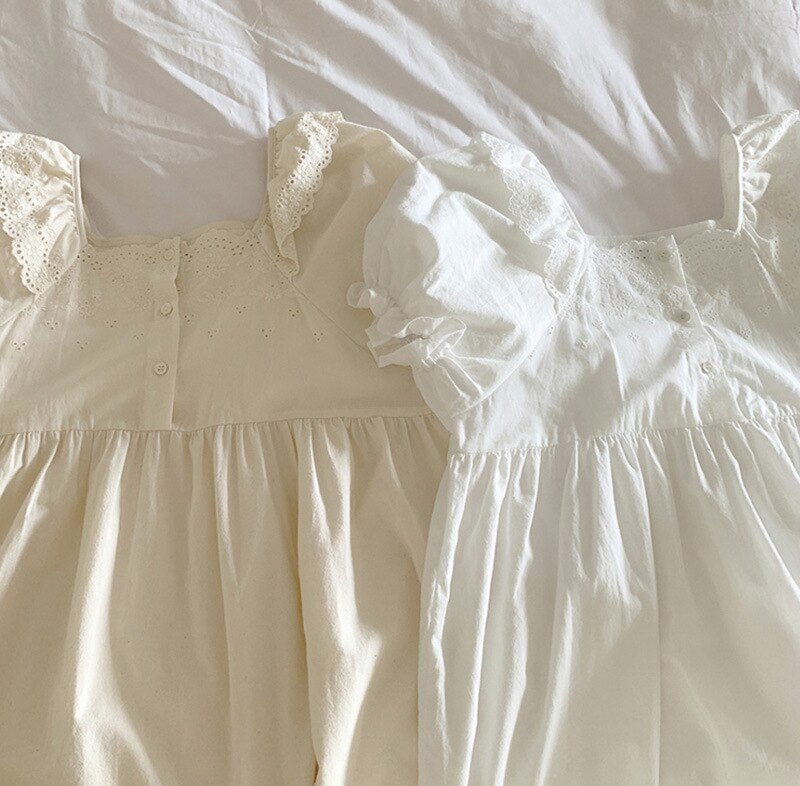 Fdfklak sød student nattøj sleepshirt sommer kortærmet bomulds natkjoler kvinder løs lang nattøj kvindelig nattøj