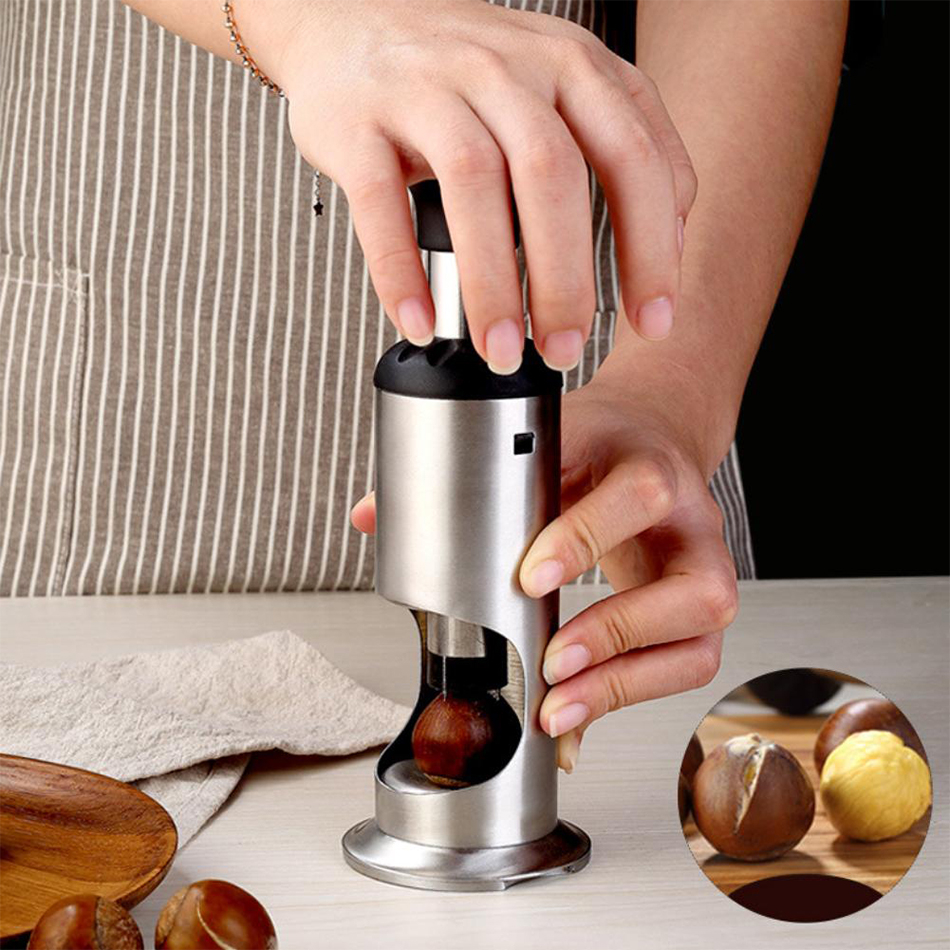 Acier inoxydable ménage manuel châtaigne ouvre éplucheur casse-noisette décortiqueur éplucher châtaigne artefact cuisine outil accessoires