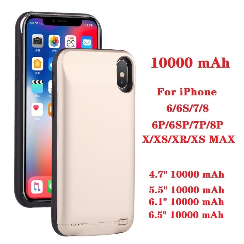 10000mAh Ladegerät Fall Für iphone 6 6 s 7 8 Plus Power Bank Lade Fall Für iphone X XS Max XR 6 s power bank Fall