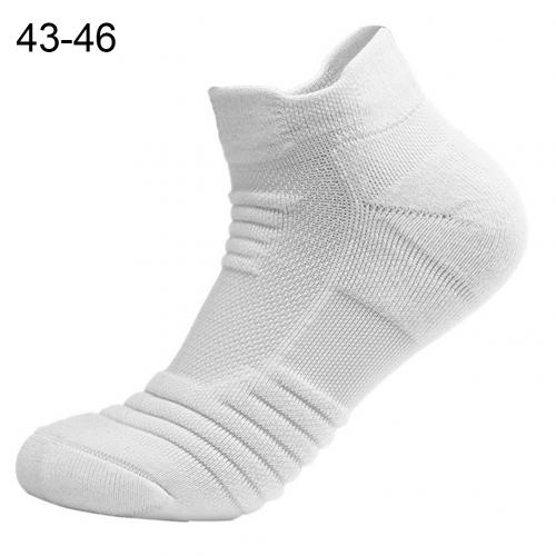 1 par ensfarvet tykkere mænd løbende fodbold basketball åndbar sport korte sokker sport korte sokker sport korte sokker sokker: Hvid / 43 46