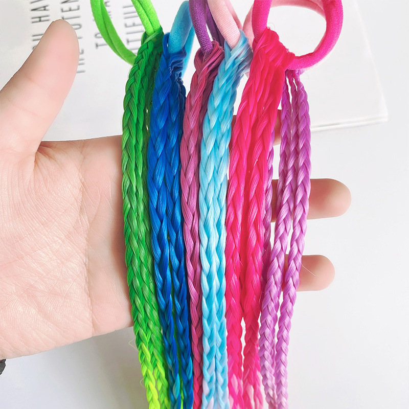 Kinderen Pruik Vlechten Koreaanse Meisjes Gekleurde Haar Tie Haar Accessoires Meisjes Tie Haar Rubber Band Twist Vlecht Hoofdtooi