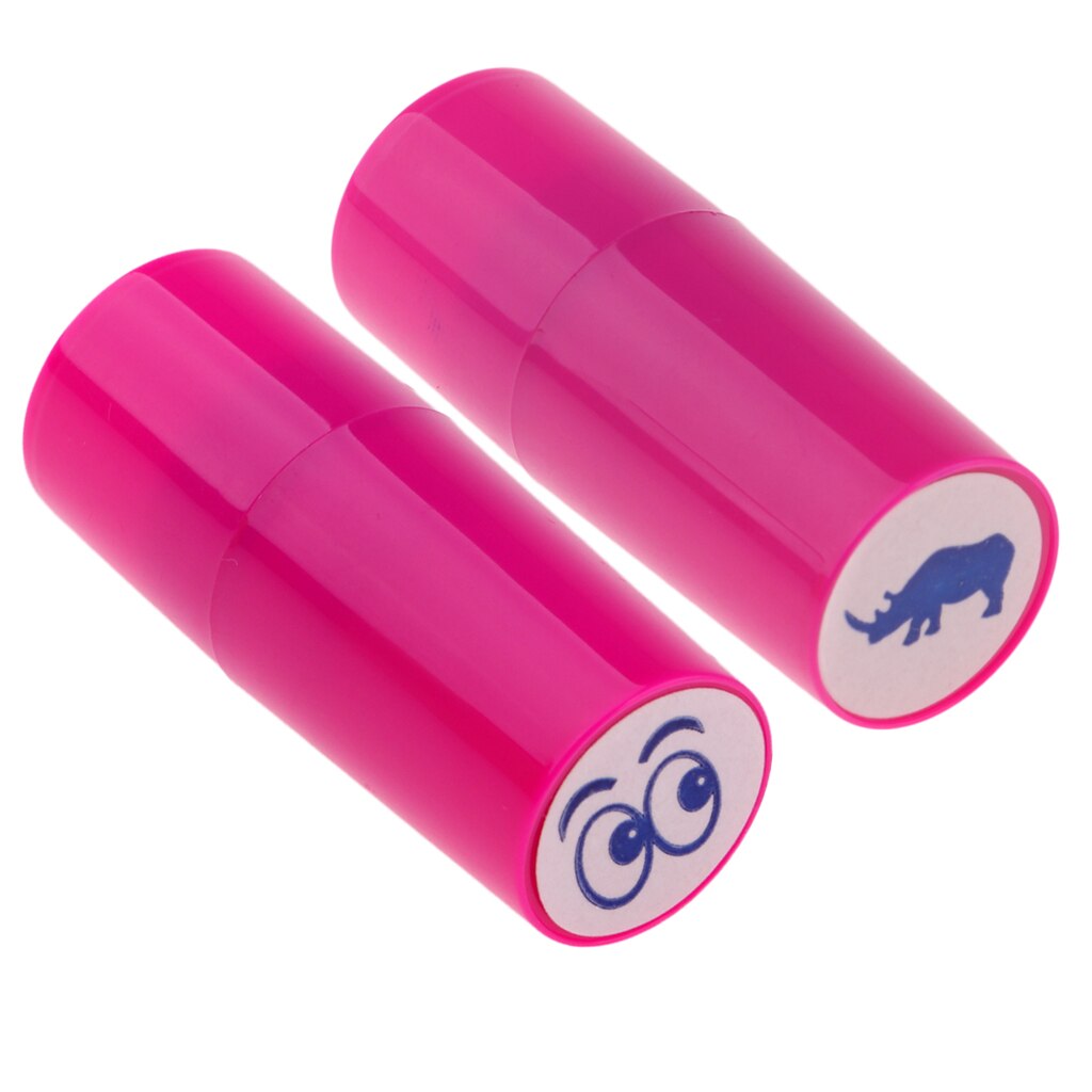 2Pcs Kleurrijke Sneldrogende Golfbal Stamper Langdurige Ballen Marker Indruk Club Golfer Souvenir Golf accessoires: Rhinoceros Eyes