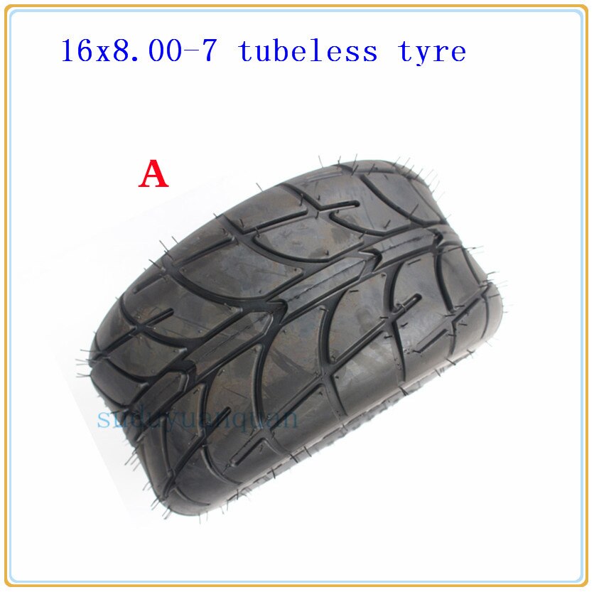 16 x 8-7 (200/55-7)  kart bildeler 7 tommer atv dekk 16 x 8.00-7 16 * 8-7 motorvei dekk terreng dekk slitesterke hjul dekk: 16 x 8.00-7 dekk a