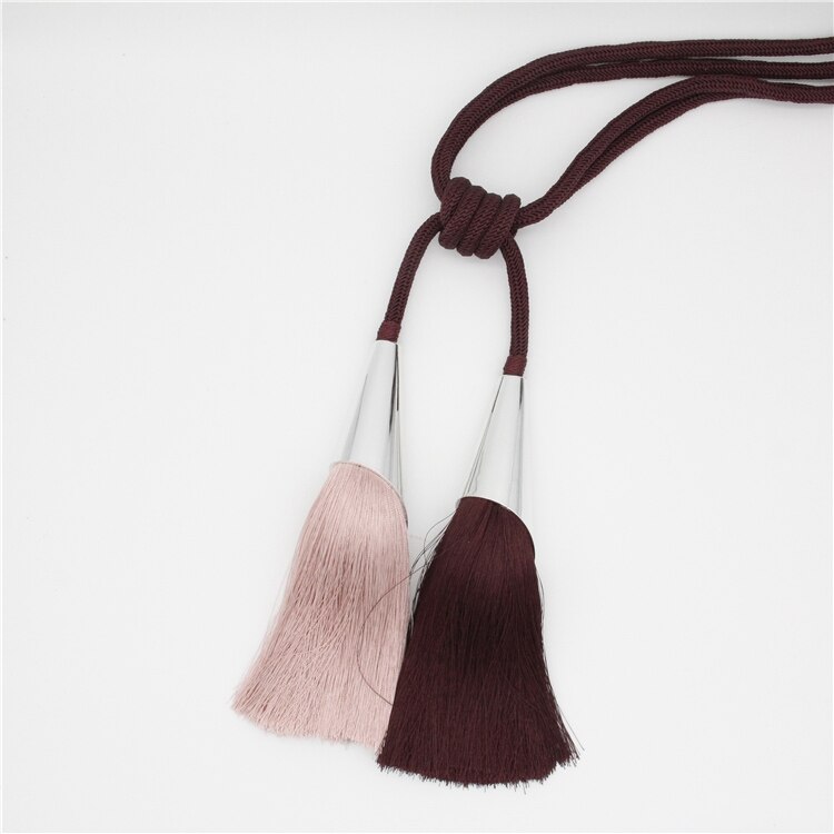 2Pcs/Pair Curtain Brush Tiebacks Tassel Fringe Hanging Belt Balls Curtain Accessories Holderback Tie Backs Lashing Bind: color09