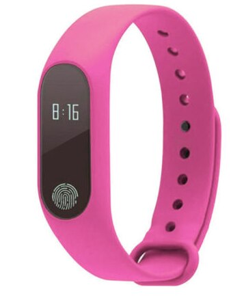 Bluetooth siliconen smartwatch voor dames en heren, hartslagmeter, fitness, slaaptracker, armband, horloge, waterdichte polsband: Roze