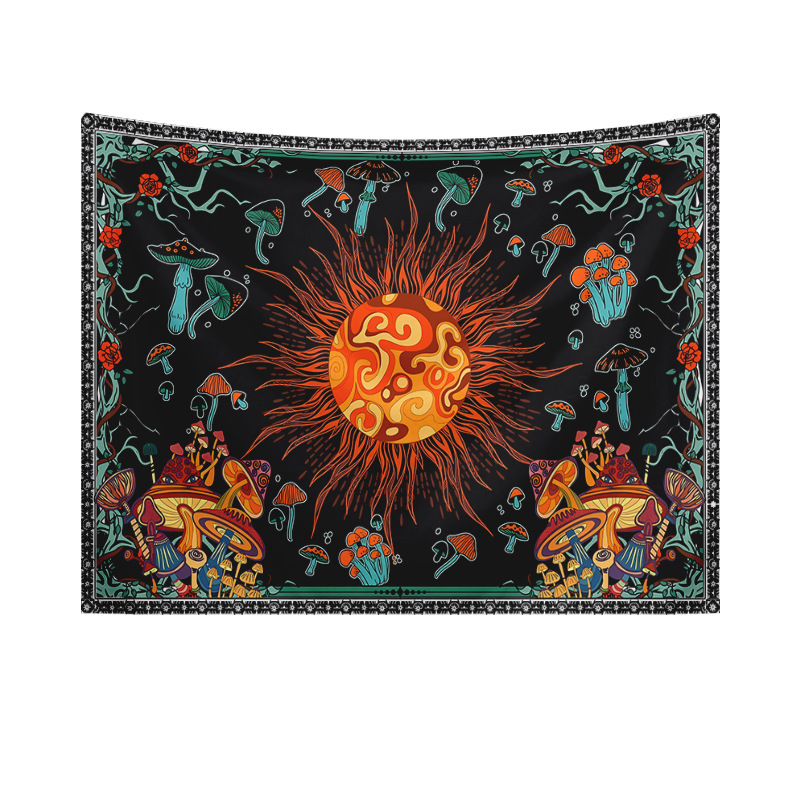 1pcS75 * 58cm sol Luna horóscopo adivinación tapiz impreso decoración del hogar tapiz decoración de pared