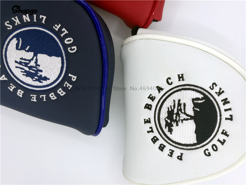 [3 colores] Pebble Beach Mallet Golf Putter Cover con cierre magnético impermeable PU Golf HeadCover para hombre mujer