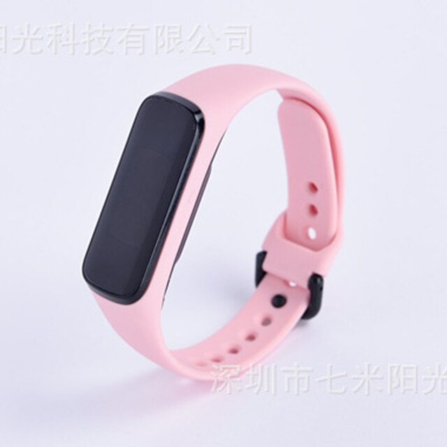 Smart Watch Band for Samsung Galaxy Fit-e R375 Silicone Wrist Band Strap Watchband Adjustable Bracelet Sports Replacement Band: Pink