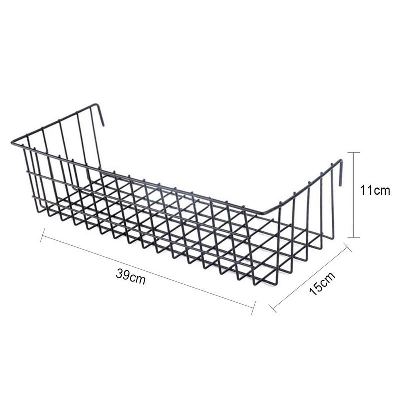 Wanddecoratie Ijzeren Frame Opknoping Rack Muur Display Diversen Opslag Badkamer Planken Multifunctionele Mesh Draad Metalen Wandplank: B