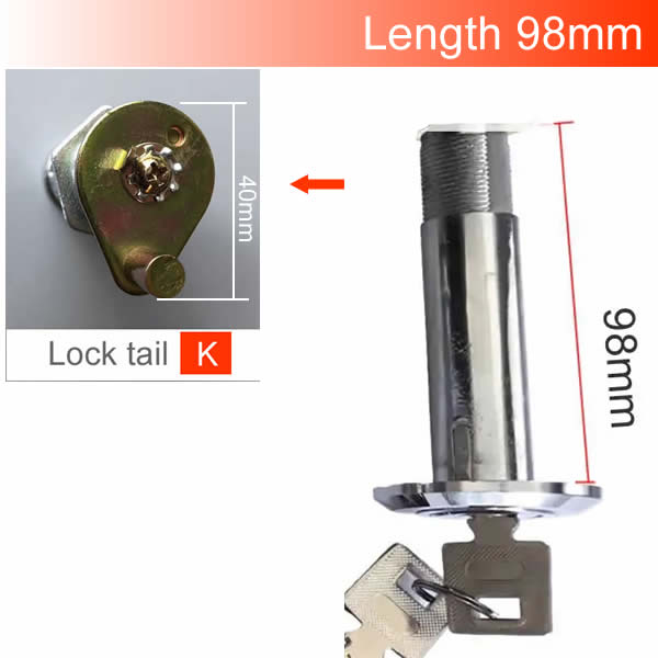 Extended type Safe deposit box Anti - theft cam lock cylinder 80mm 90mm Super encryption key very safe Class C anti-theft: WHITE