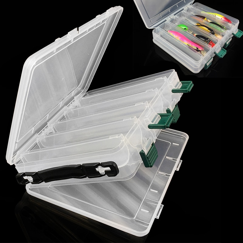4 Lagen Visgerei Doos, Draagbare Utility Plastic Visserij Box met Handvat, Muti-Functie Karper Vissen Case, Grote Capaciteit Zee Boot Vissen Accessoire, Geschikt voor Outdoor Vissen, Draagbare gr
