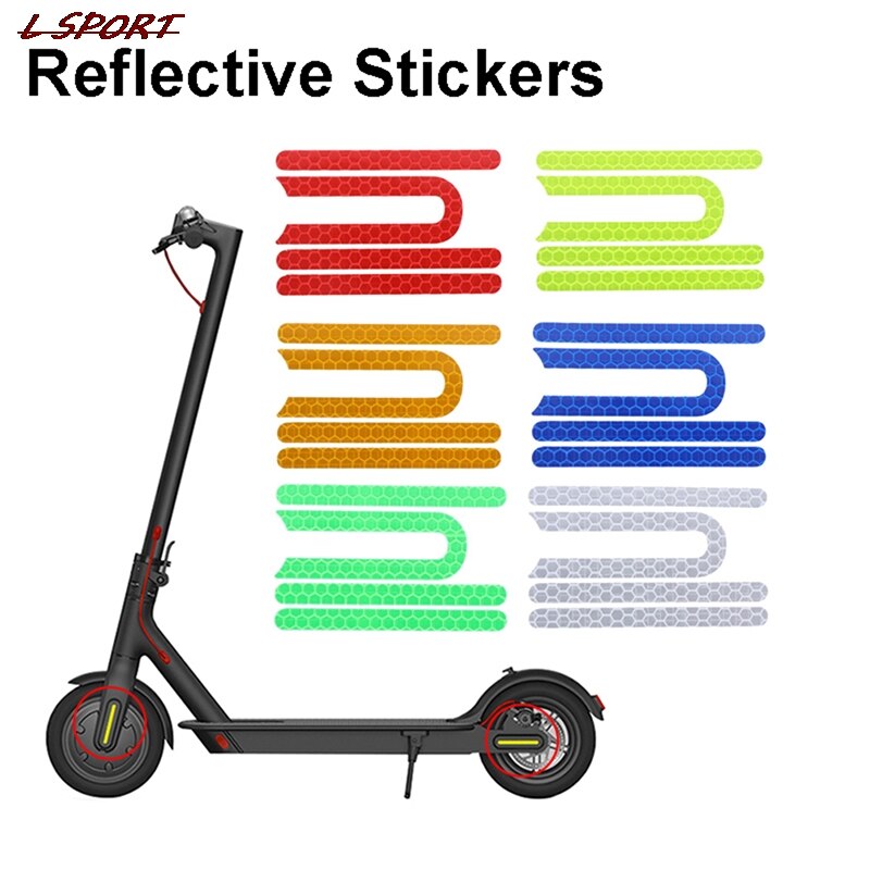 4Pcs/set Electric Scooter Reflective Stickers For M365 Reflective Sticker For Safety Night Riding Cycling Scooter Parts
