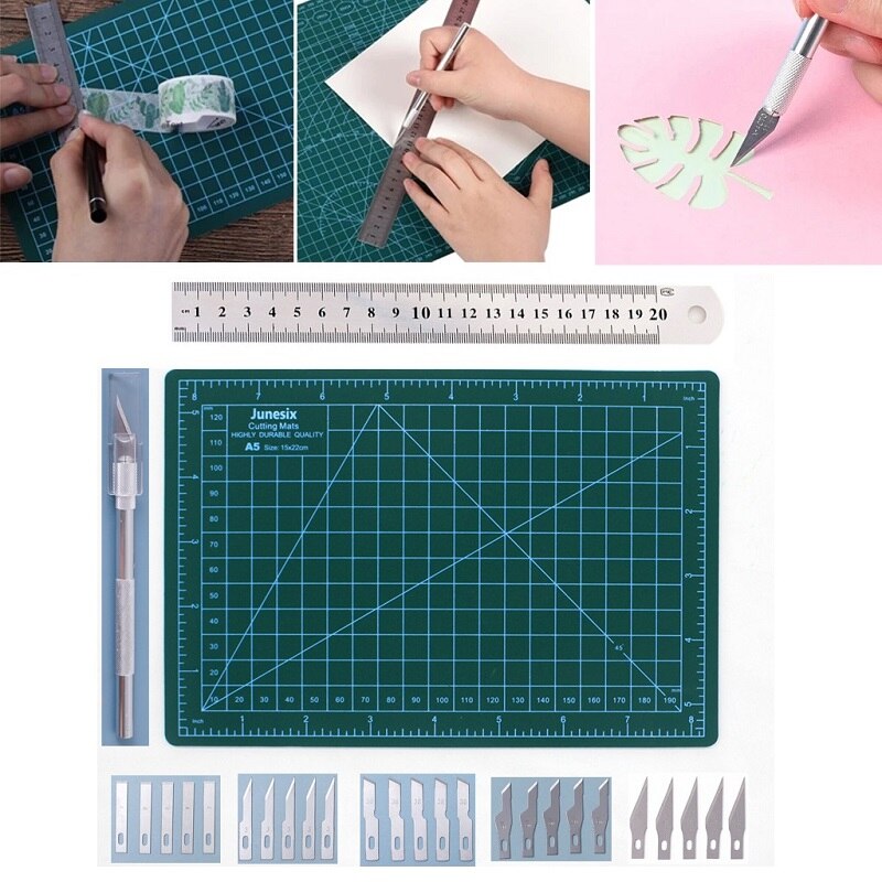 Craft Knife Kit, Precision Carving Blades Craft Knife, Knife with Art Blades, Scrapbooking Stencil for DIY Art Working Cutting