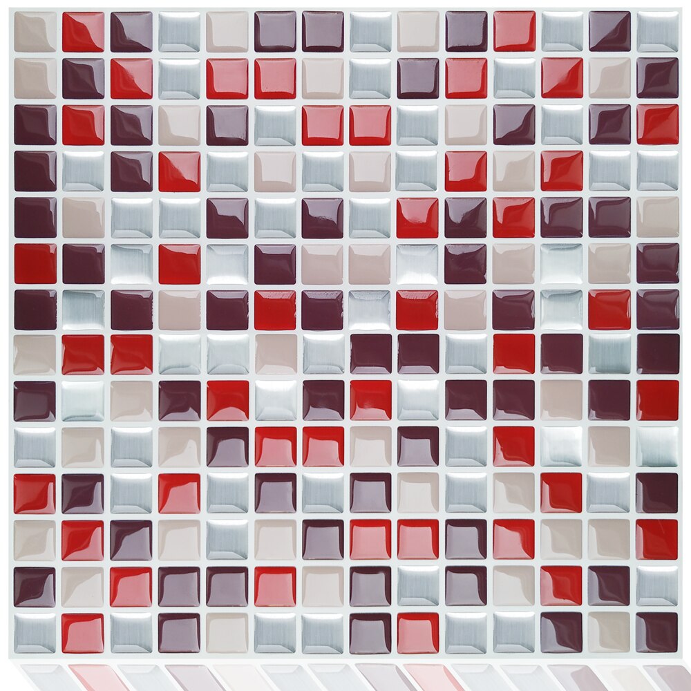 3d mosaik vinyl køkken peel and stick backsplash selvklæbende tapet klistermærke flise  - 1 ark: Mssr -204