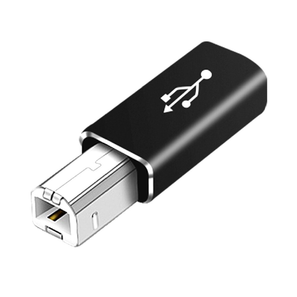 Usb-typ-c-buchse auf usb-b-stecker-adapter für scanner und drucker, usb-c-datenübertragungsadapter für midi-controller und tastatur: Schwarz