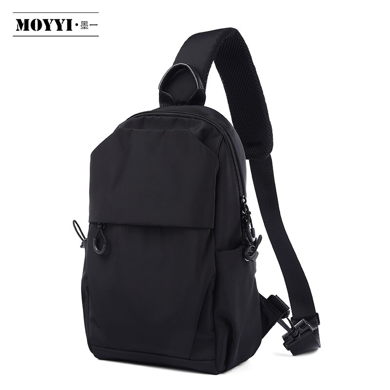 Moyyi multifunctionele crossbody tassen heren borsttas korte reis messengers 7 zakken waterafstotende schoudertas voor mannen voor de winter: Zwart normaal